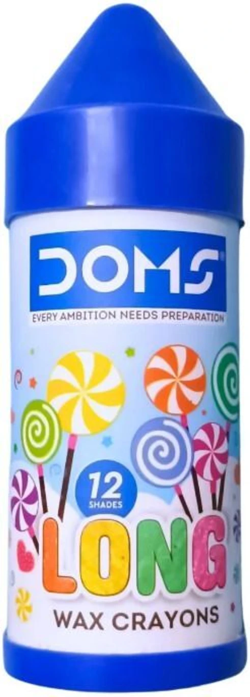 DOMS LONG WAX CRAYONS 12 SHADE