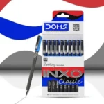 Doms Inxo Classic Blue Ballpoint Pen| The Writing Revolution| ULV Ink Technology For Break Free & Smooth